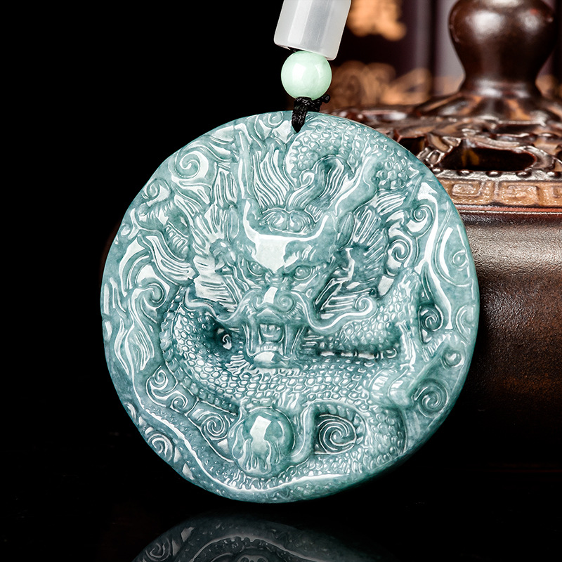 Women'S Fashion Gifts - Collana con Pendente Drago in Giadeite