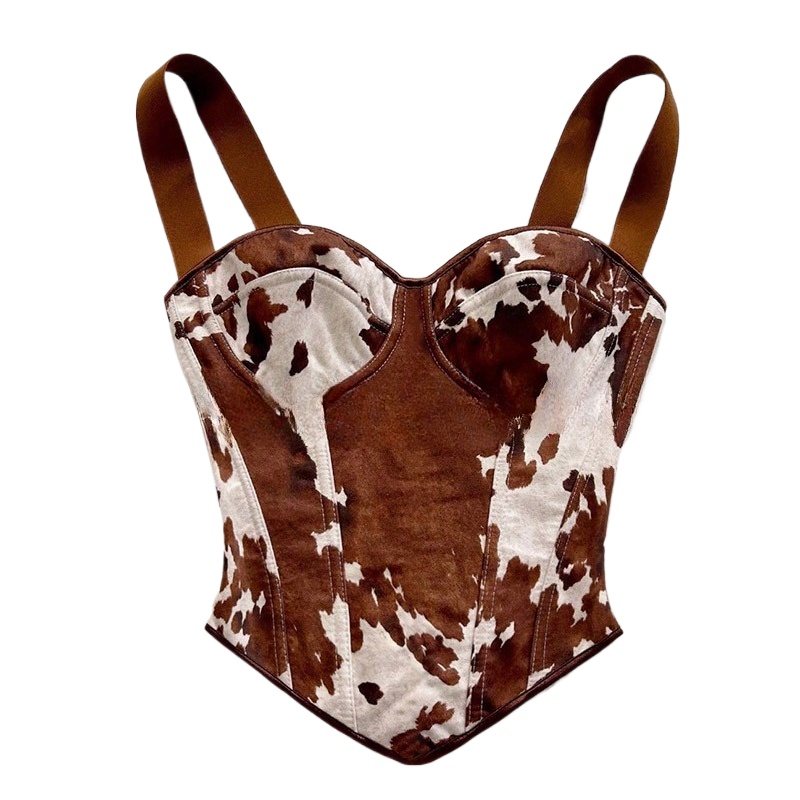 Corset Top Boned - Top Corsetto da Donna con Stampa