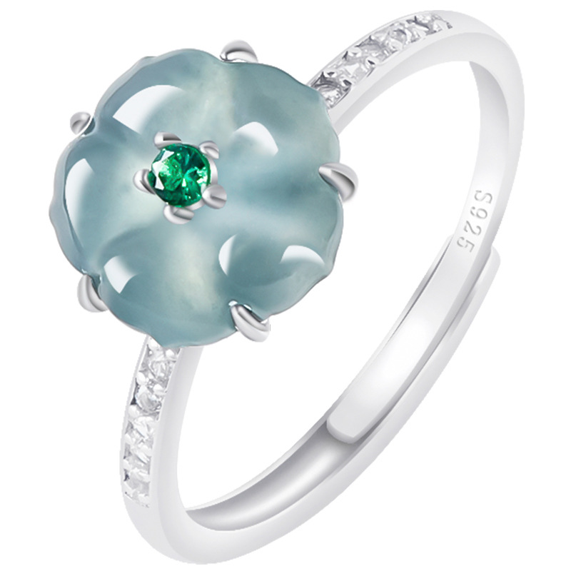 Women'S Fashion Gifts - Anelli con Fiori in Giadeite Birmana