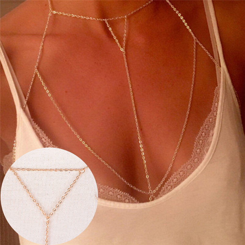 Women'S Fashion Harness - Oro argento moda catena a maglia