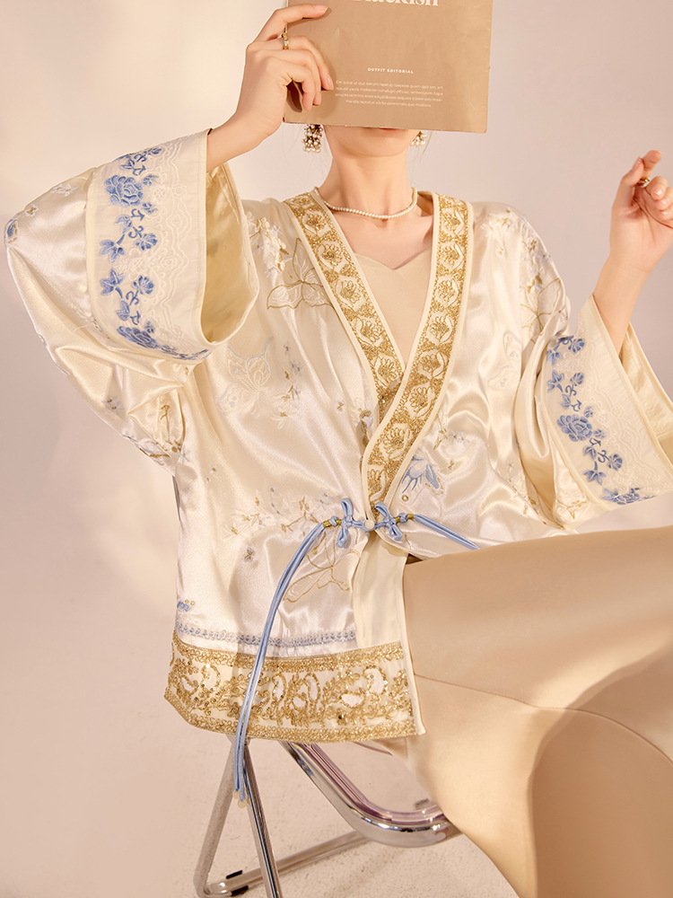 Women'S Fashion Jackets - Giacca Larga di Lusso con Ricamo