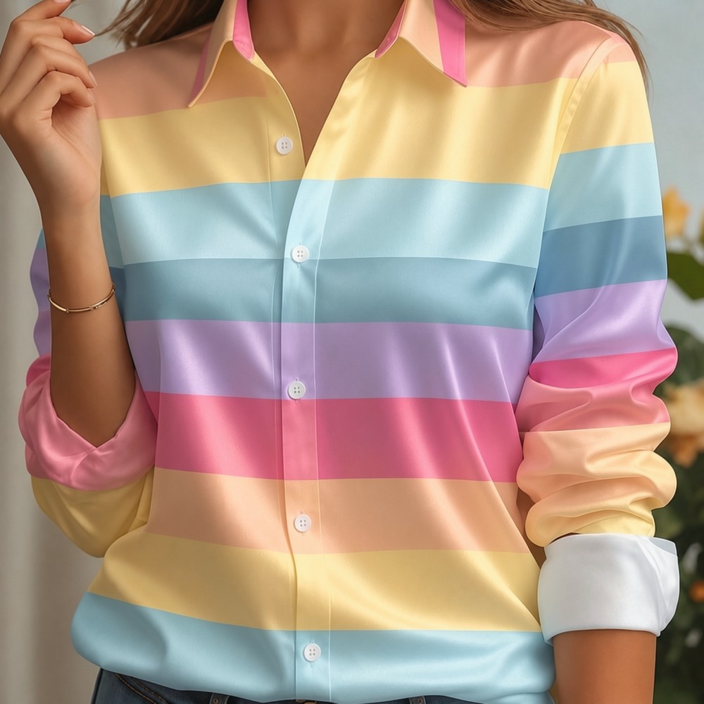Women Fashion Images - Camicia da donna in raso con