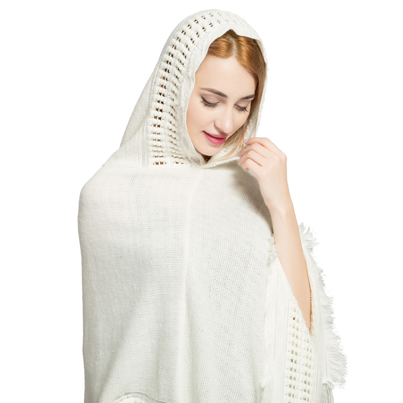 Women'S Fashion Knitwear - Bestseller Poncho a mantella con cappuccio