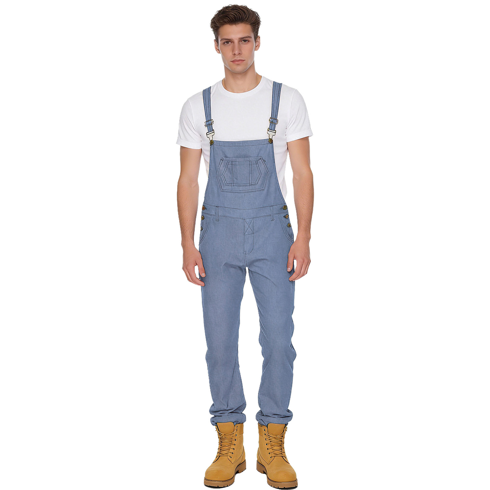 Sleeveless Jumpsuit - Tuta Casual da Uomo in Denim