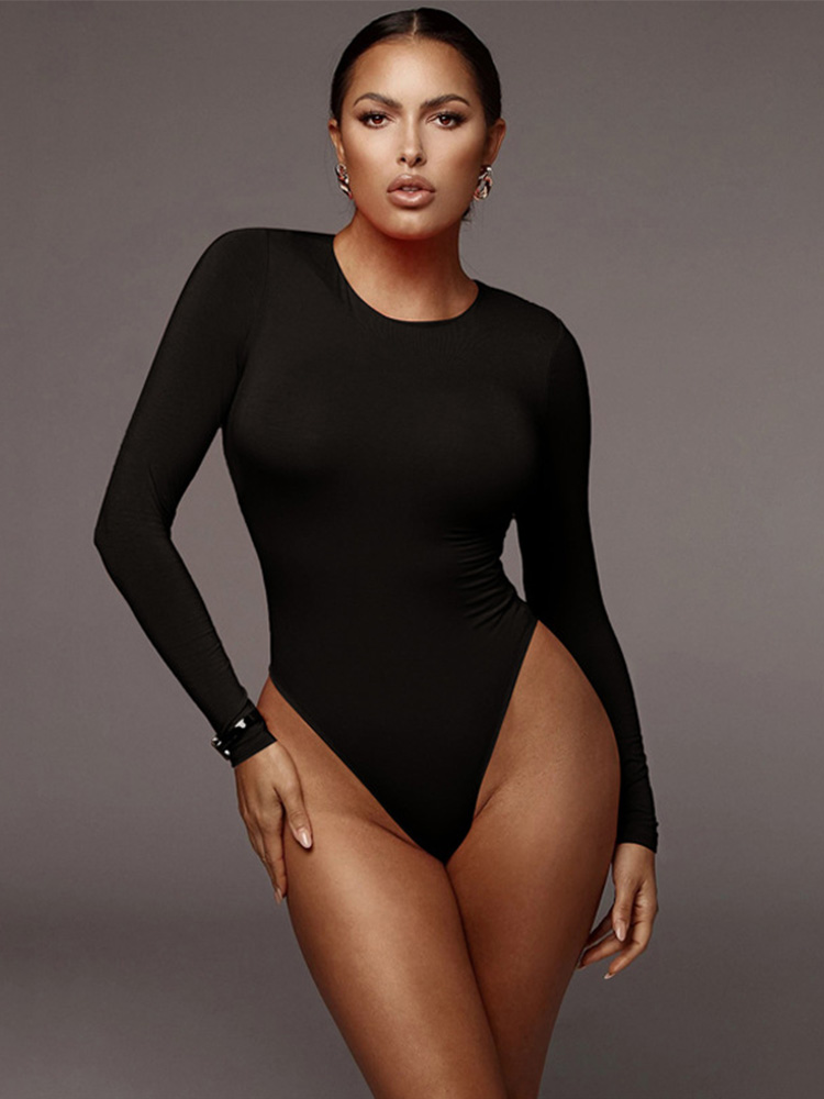 Body sexy bianco tinta unita a - Turtleneck Bodysuit recensione e prezzo