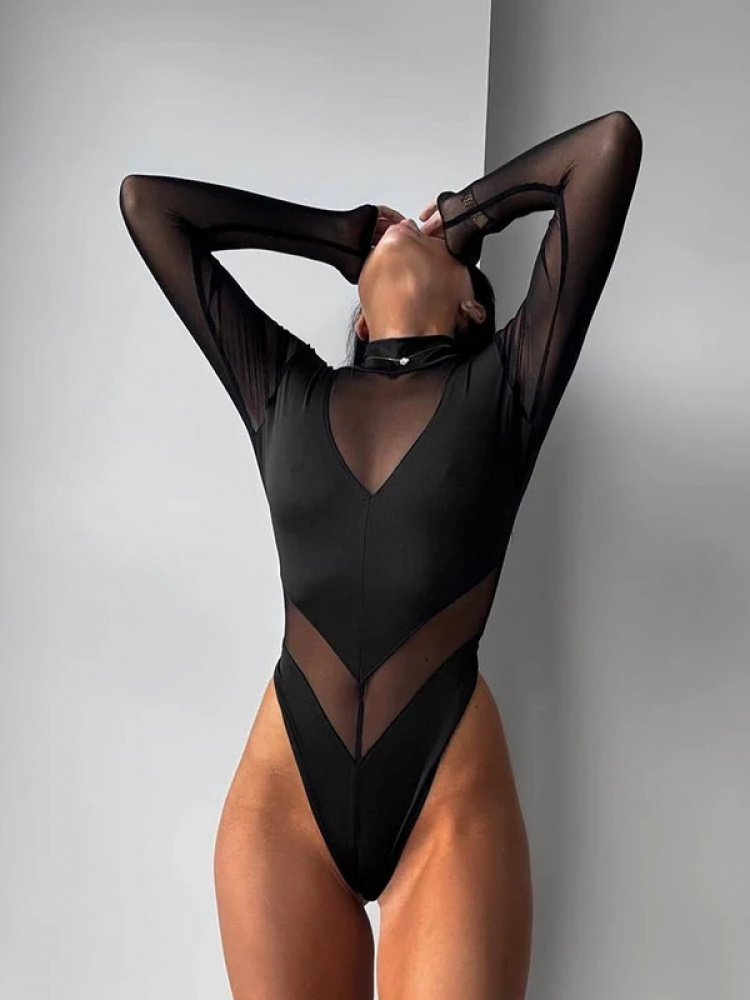 Body da donna sexy in rete tra - Turtleneck Bodysuit recensione e prezzo