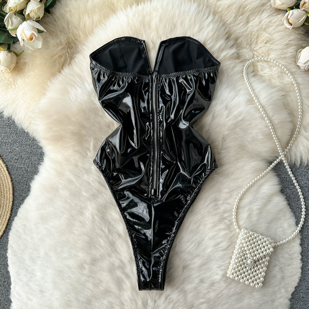 Body sexy in pelle PU da donna - Turtleneck Bodysuit recensione e prezzo